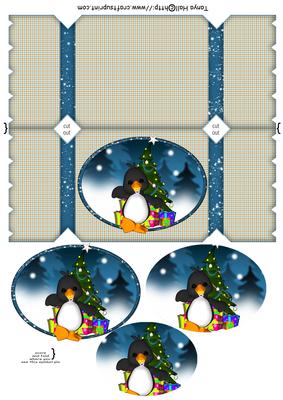 Baby Penguin Christmas Cracker Card