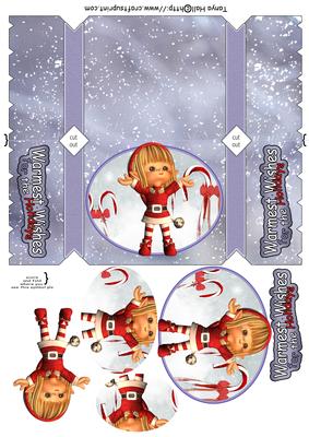 Cute Little Christmas Elf Cracker Card