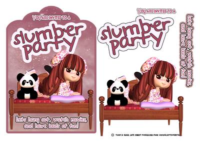 Sleep Over Slumber Party Scalloped Edge Card