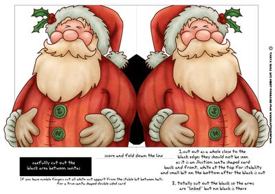 Santa Shaped Double Sided Card