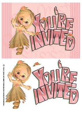 Cute Little Girl Invitation Card