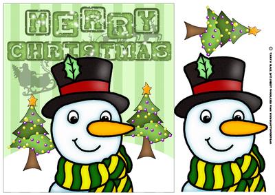 Fun Jolly Snowman Christmas Card