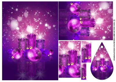 Purple Holiday Decoration Card Modern
