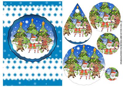 Santa and Reindeer Fun Christmas Card