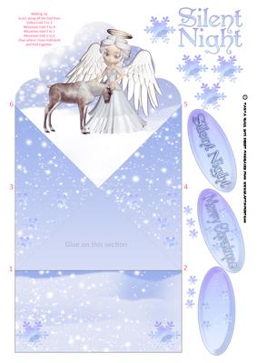 Diamond Top Angel Card "silent Night"