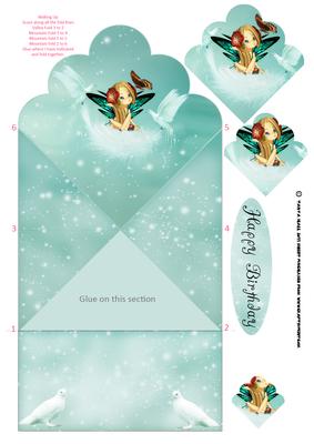 Pretty Little Butterfly Fairy Diamond Fold Card