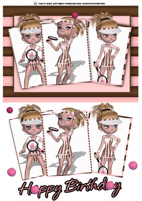 Tennis Lover Birthday Greeting Card Front