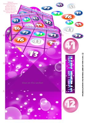 Bingo Crazy Birthday Diamond Shape