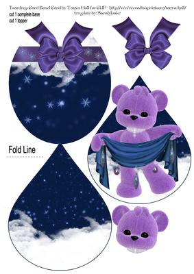 Christmas Easel Teardrop Card with Bear