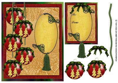 Baubles and Bows Christmas Card Front