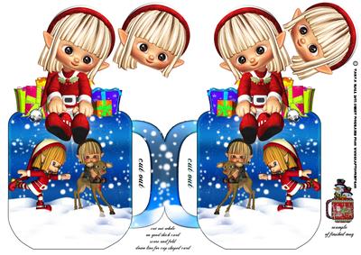 Cute Santa's Elf Mug Shaped Card