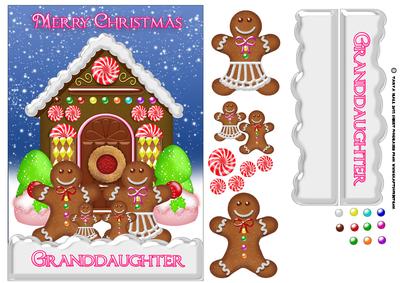 Granddaughter Gingerbread Family Christmas Card