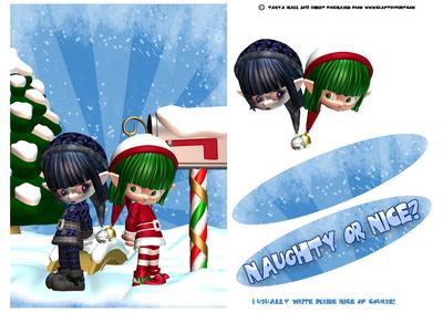 Are You Naughty or Nice? Christmas Elf Card