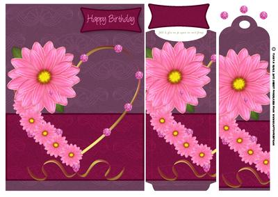 Floral Bookmark Birthday Card Front