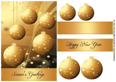 Christmas Bauble Card Front Modern Style
