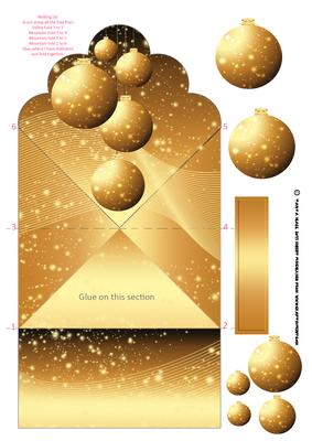 Diamond Top Christmas Card with Baubles