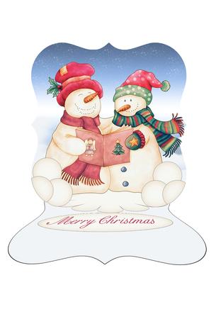Christmas Easel Card with Snowman and Woman