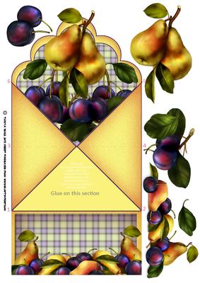 Birthday Diamond Fold Card with Pears