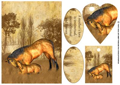 Birthday Equine Greeting Card Mother Horse