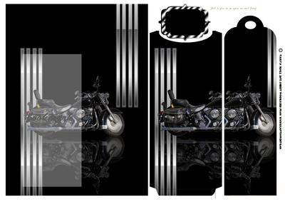 Birthday Bookmark Motorbike Greeting Card