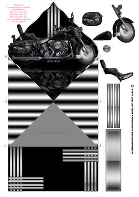 Diamond Fold Motorbike Greeting Card