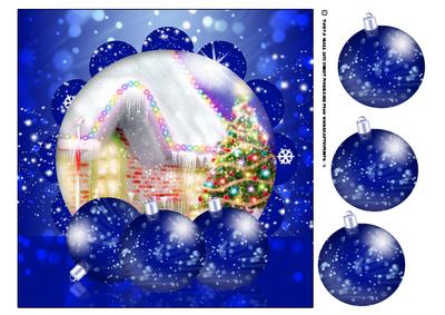 Christmas Card Front with Snow Globe