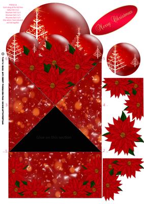 Christmas Diamond Card with Poinsettia