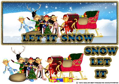 Christmas Elf Greeting Card Let It Snow
