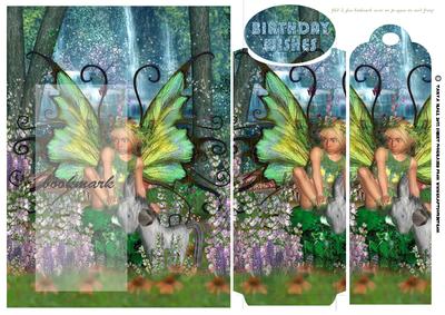 Cute Little Fairy Bookmark Birthday Card