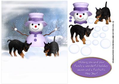 Rottweiler Puppy Christmas Card Front