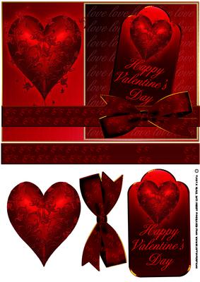 Dark Red Valentine's Day Greeting Card