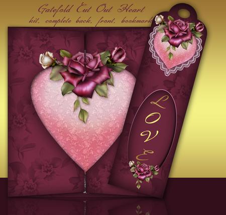 Loving Hearts Gatefold Cut Out Card