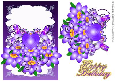 Humming Bird Floral Quick Card Front