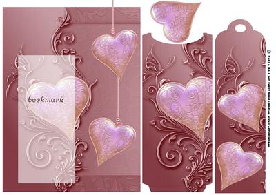 Valentine Bookmark Love and Romance Card
