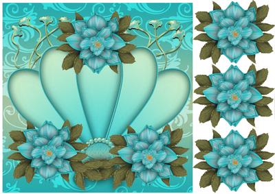 Flower and Fan Birthday Greeting Card