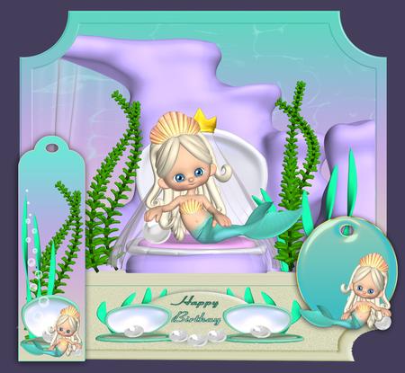 Cute Mermaid Easel Greeting Card Kit
