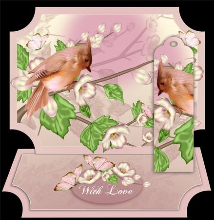 Birthday Blossom Easel Card with Bookmark