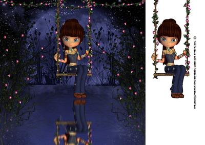 The Midnight Swing Birthday Card