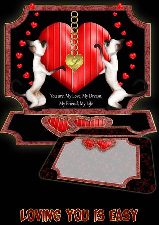 Valentine's Day Cat Easel Card
