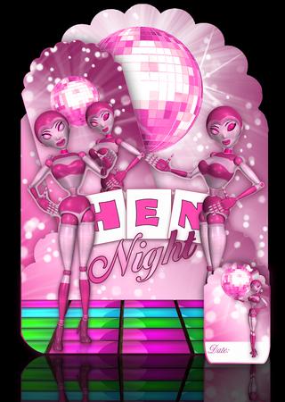 Fun Hen Night Pocket Card and Bookmark