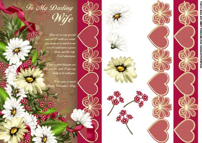 Wife Valentine's Day Card Front with Flowers