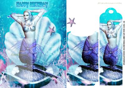 Bookmark Birthday Card with Mermaid