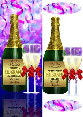 Wine Bottle Husband Birthday Quick Card