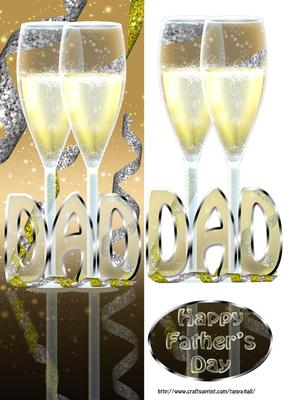 Dad Father's Day Card with Champagne