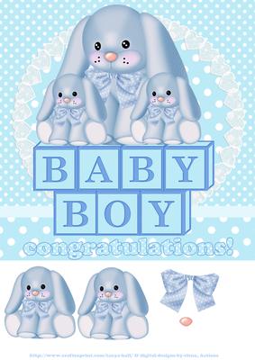 Baby Boy Congratulations 8x8 Greeting Card Front