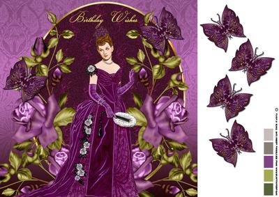 Elegant Lady Birthday Greeting Card Front