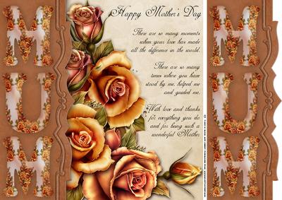 Mother's Day Rose Greeting Card with Words