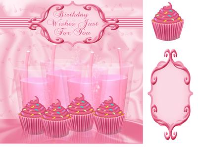 Cupcake and Pop Birthday Greeting Card Front