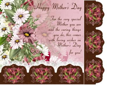 Floral Mother's Day Card Front and Border