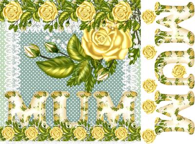 Rose and Polka Dot Mother's Day Card Front